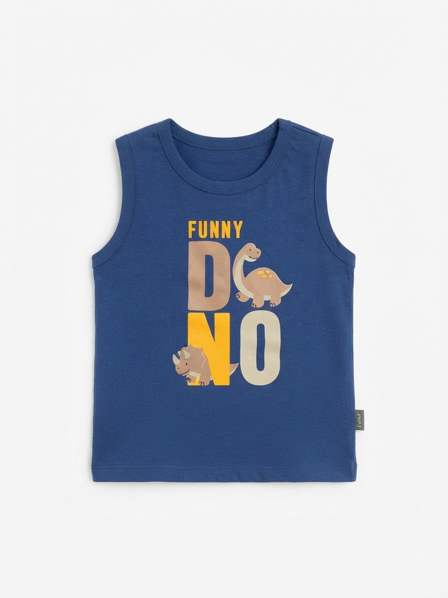 Musculosa Funny Dino - Azul