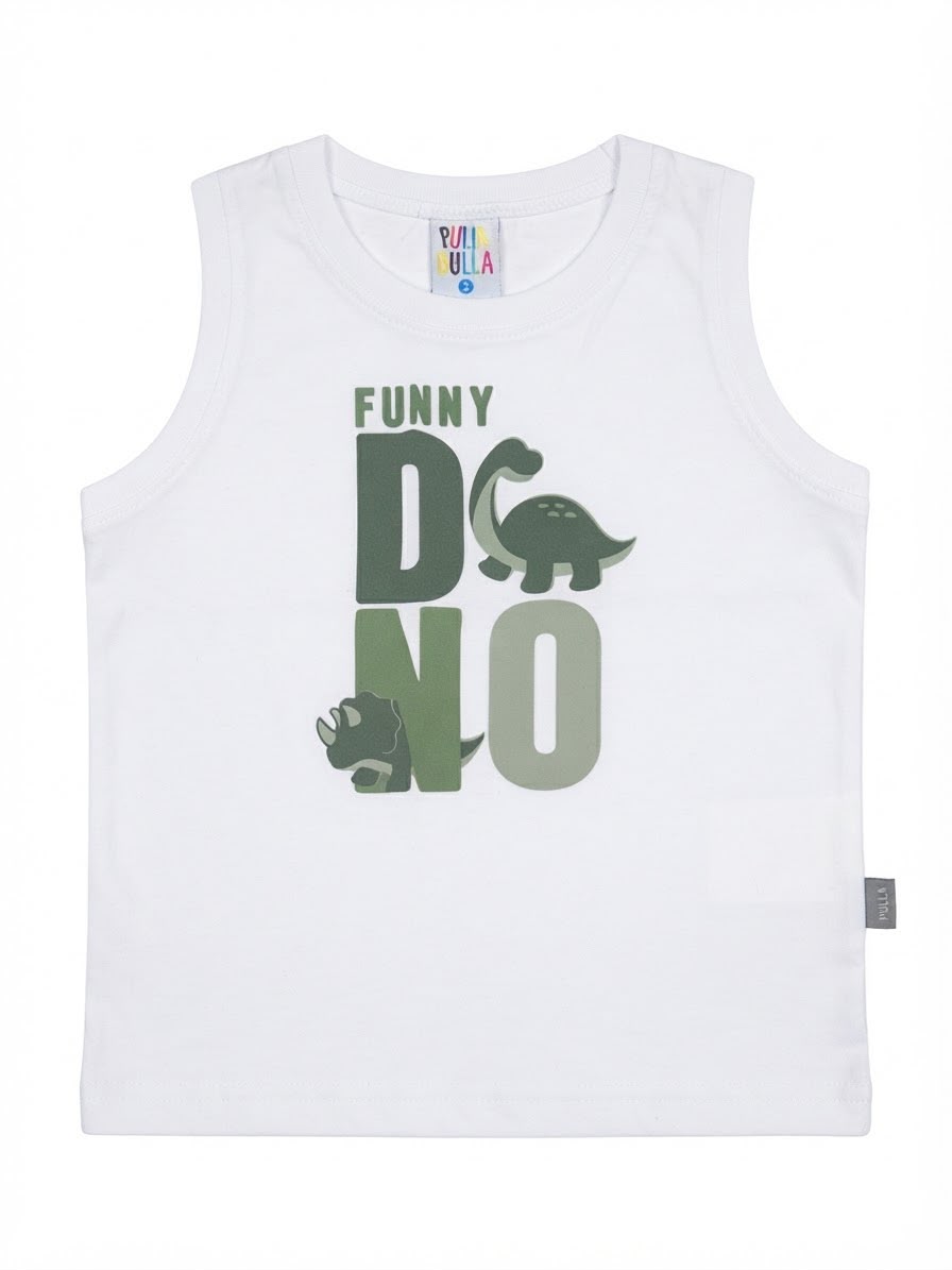 Musculosa Funny Dino - Blanco