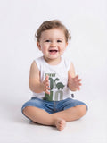 Musculosa Funny Dino - Blanco