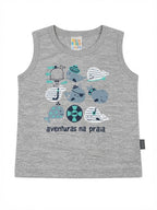 Musculosa Aventuras de playa - Gris