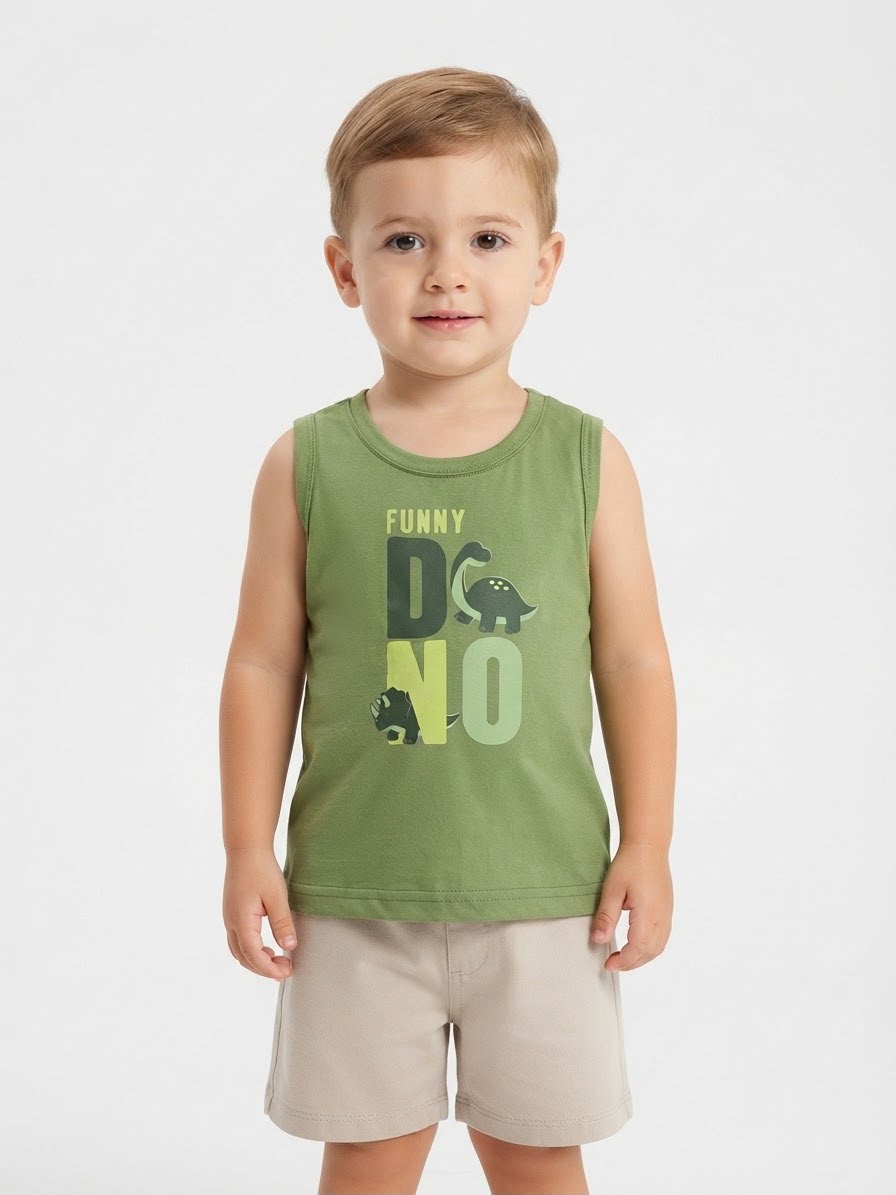 Musculosa Funny Dino - Verde