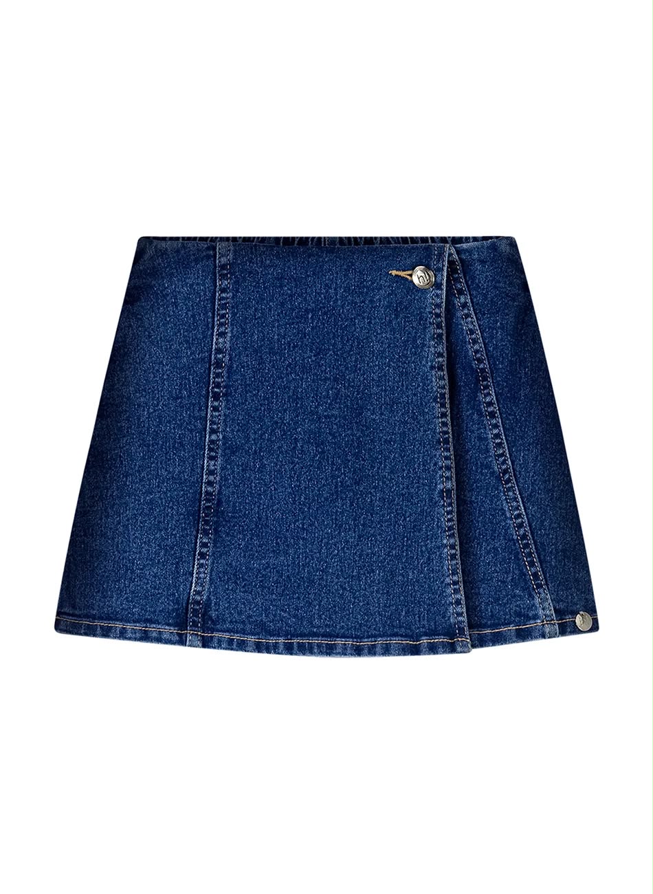 Short Pollera Jean Lunender - Azul