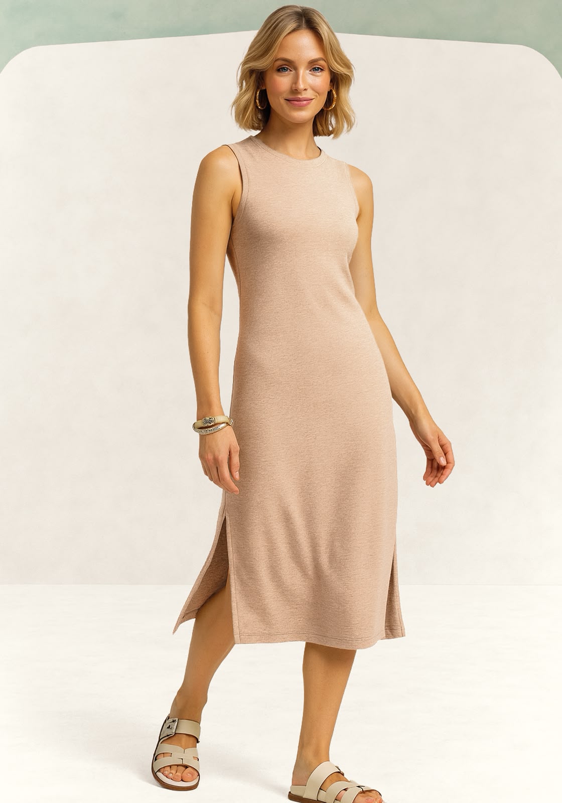 Vestido Basic Lunender - Beige