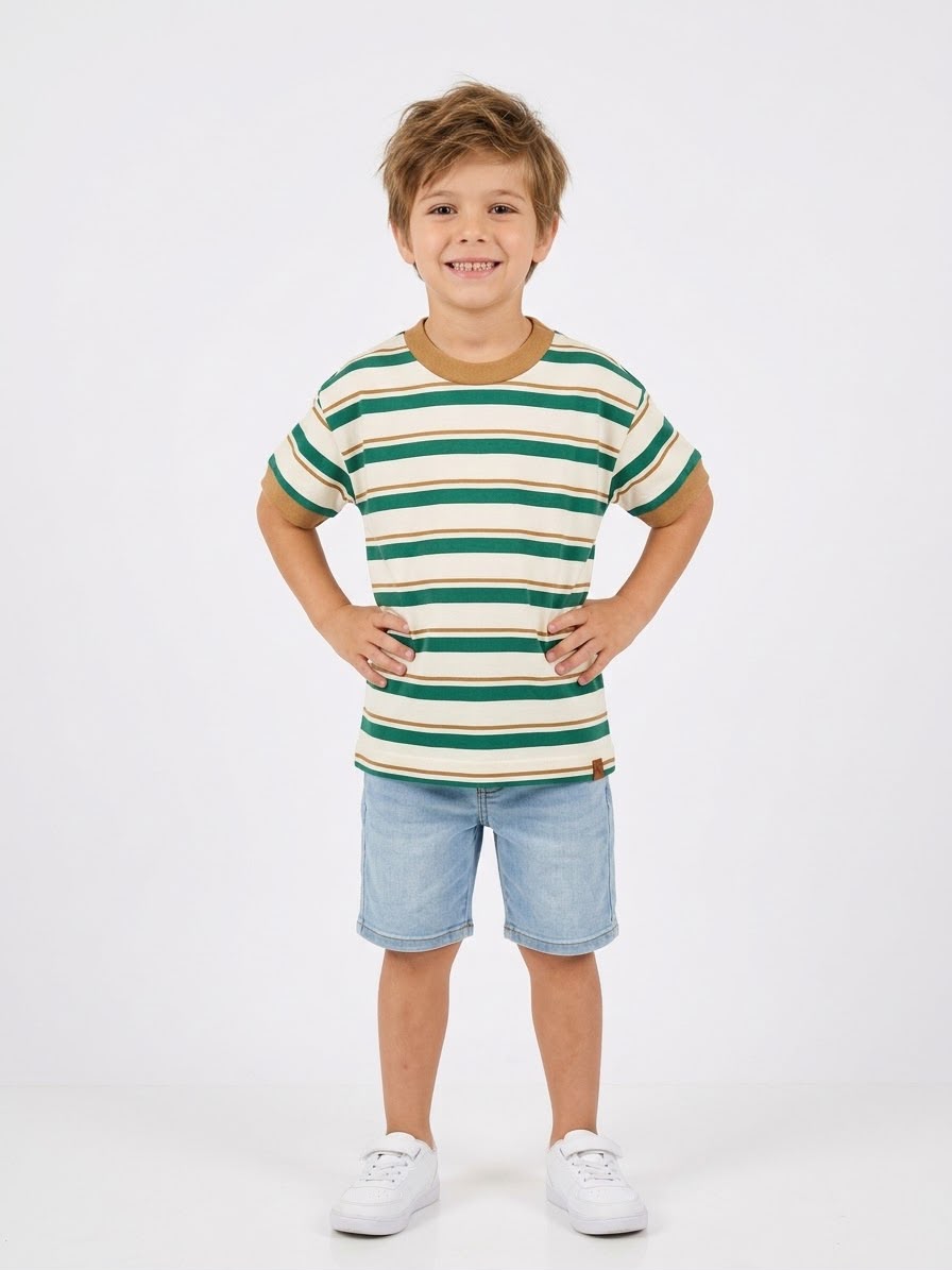 Remera Brandili - Verde/Beige