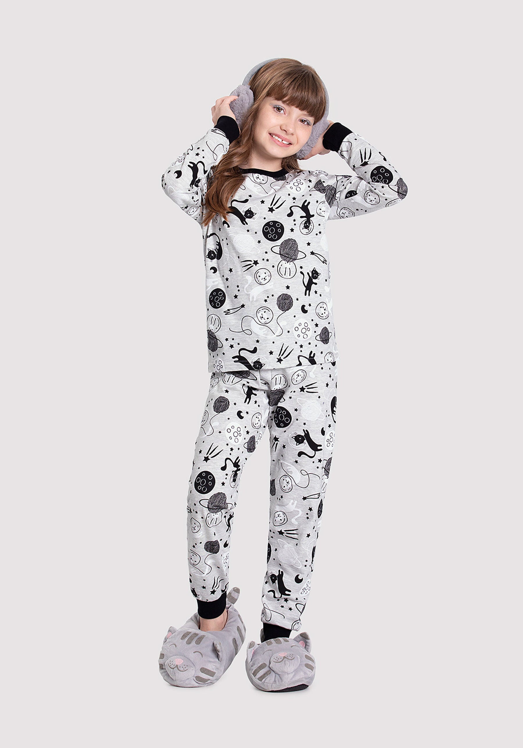 Pijama Sin Felpa Gatos Unisex