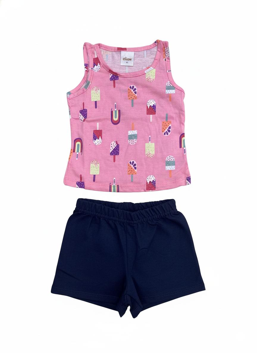 Conjunto Niña Helado Rosado