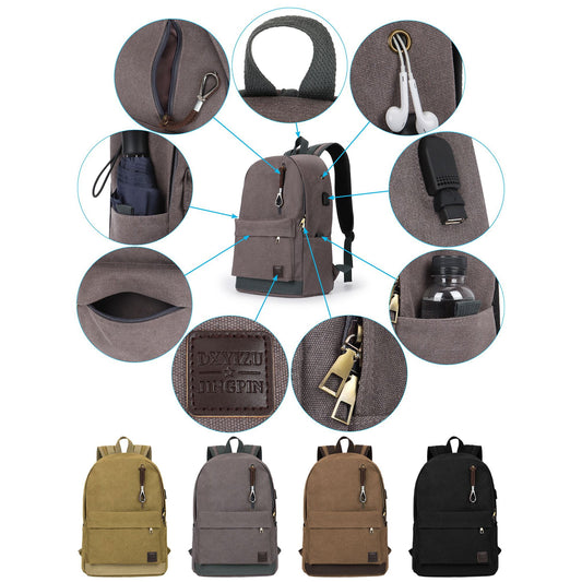 Mochila de Lona para Laptop de Viaje